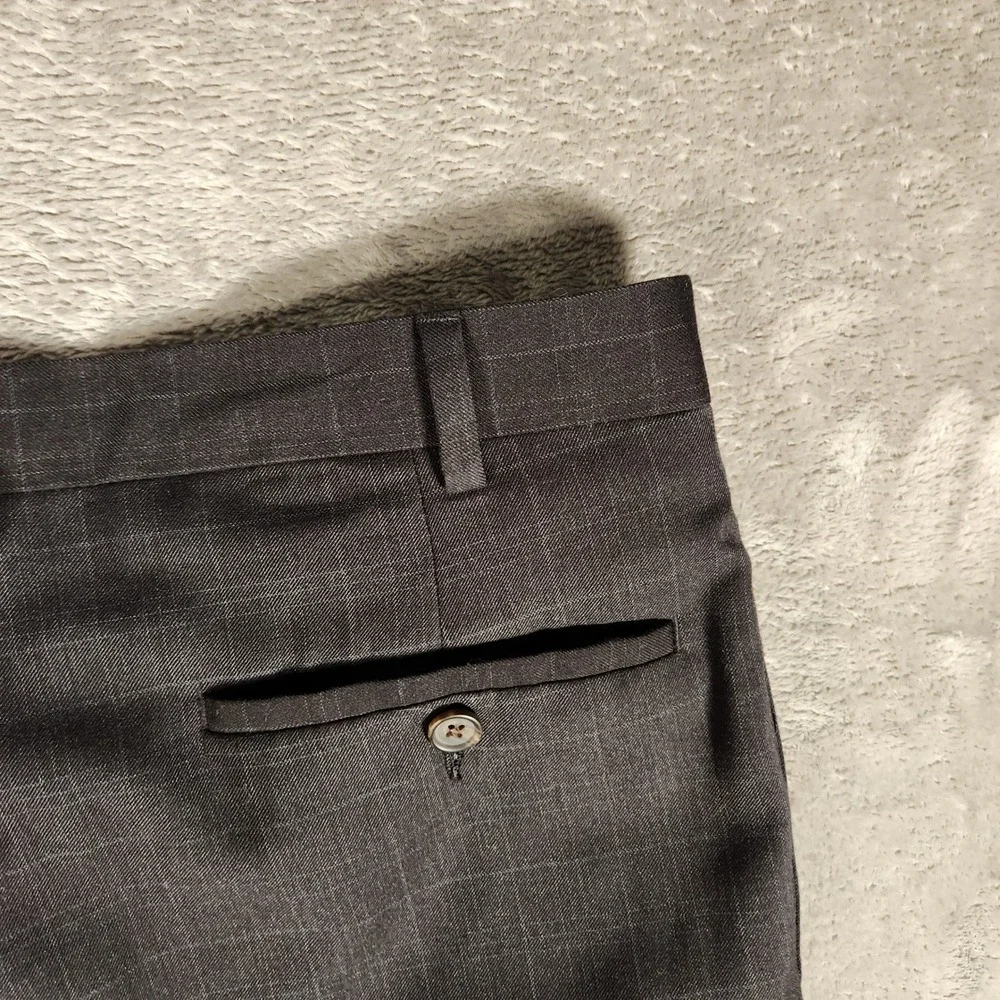 Ralph Ralph Lauren Dress Pants Mens 38x29 Charcoal Grey Excellent Windowpane
